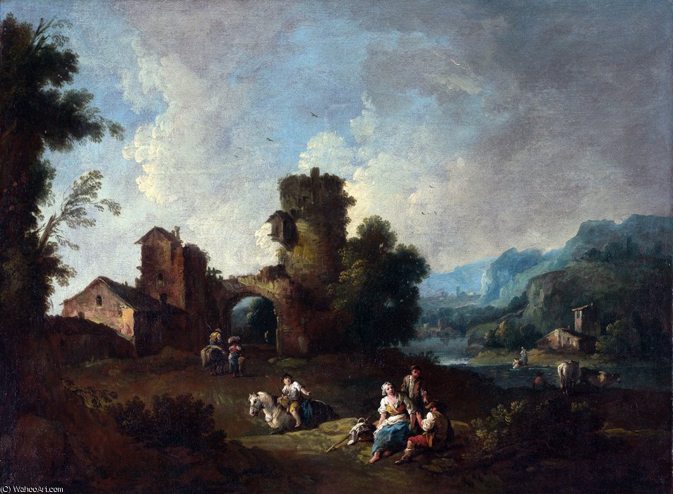 Landscape With A Ruined Tower — Giuseppe Zais