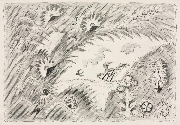 Wind-blown Hayfield — Charles Burchfield