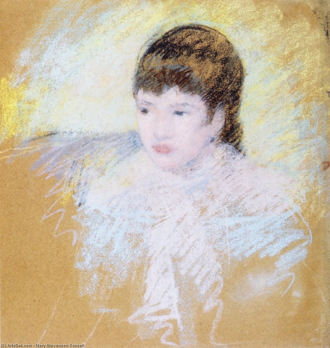 Young Girl With Brown Hair, Looking To Left — Mary Stevenson Cassatt
