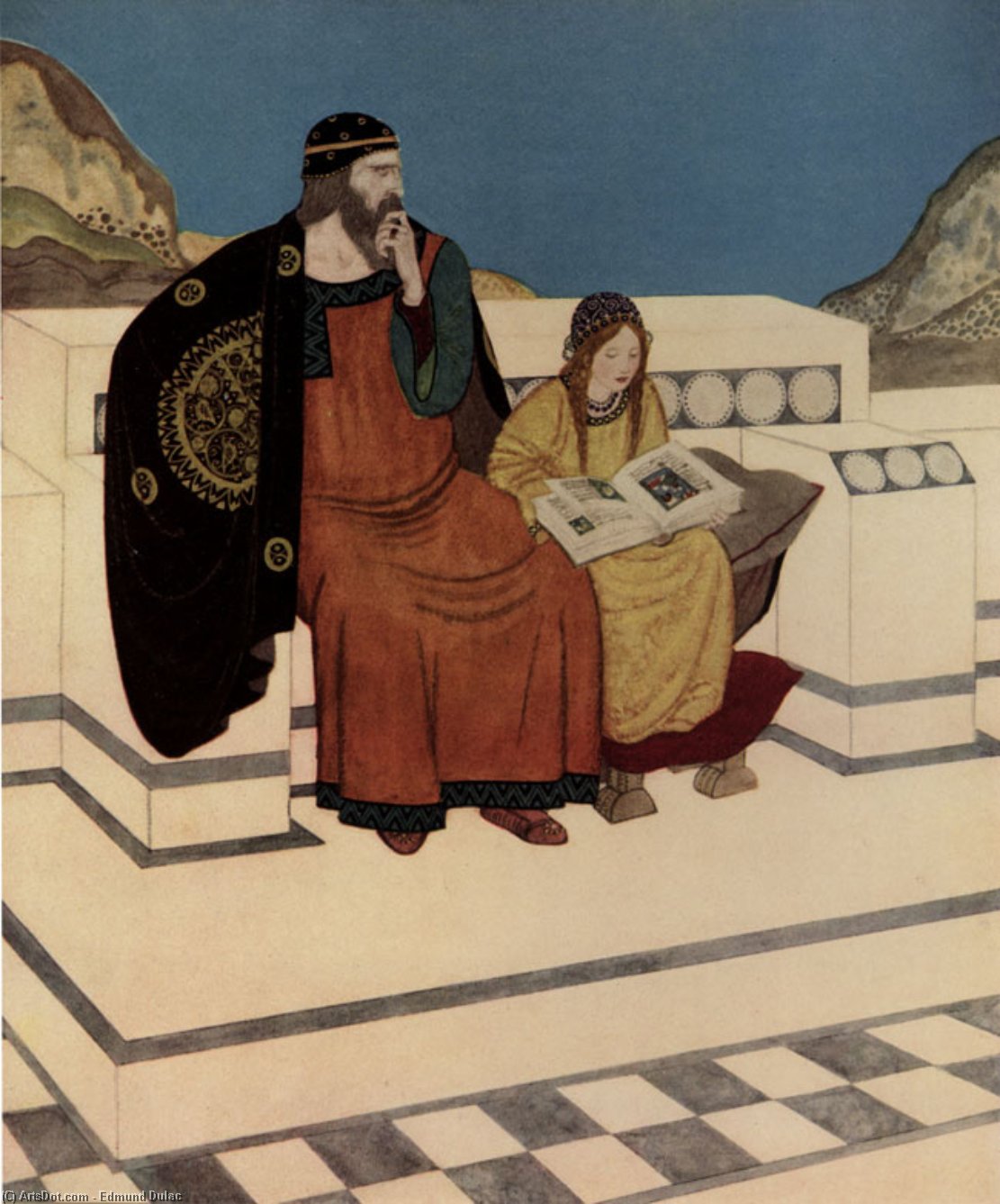 King Wanda Sat Upon His Marble Terrace Basking In The First Warmth Of The Season — Edmund Dulac