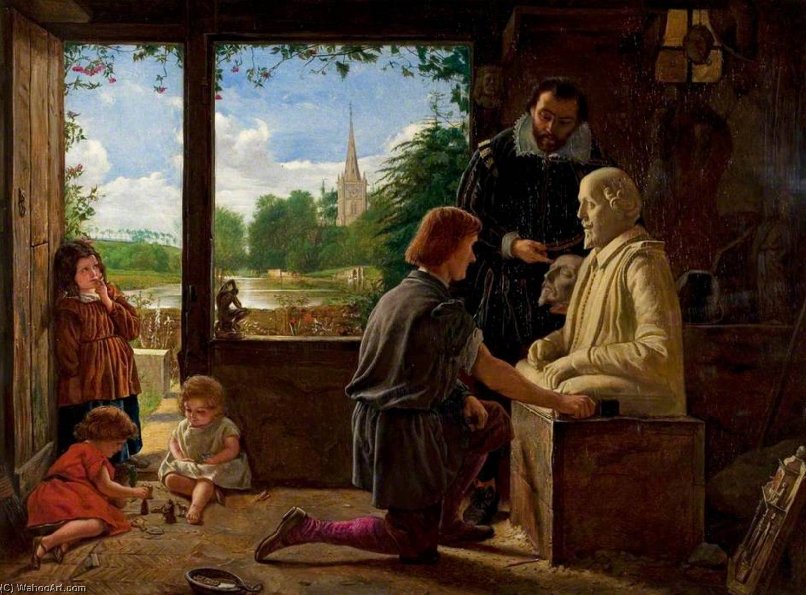A Sculptor's Workshop, Stratford Upon Avon, 1617 — Henry Wallis
