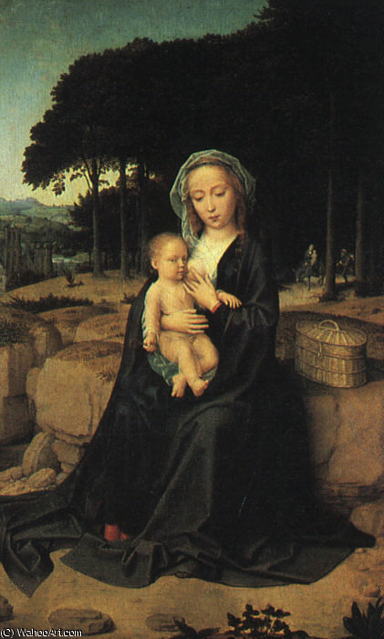 The Rest On The Flight Into Egypt, Oil On — Gerard David