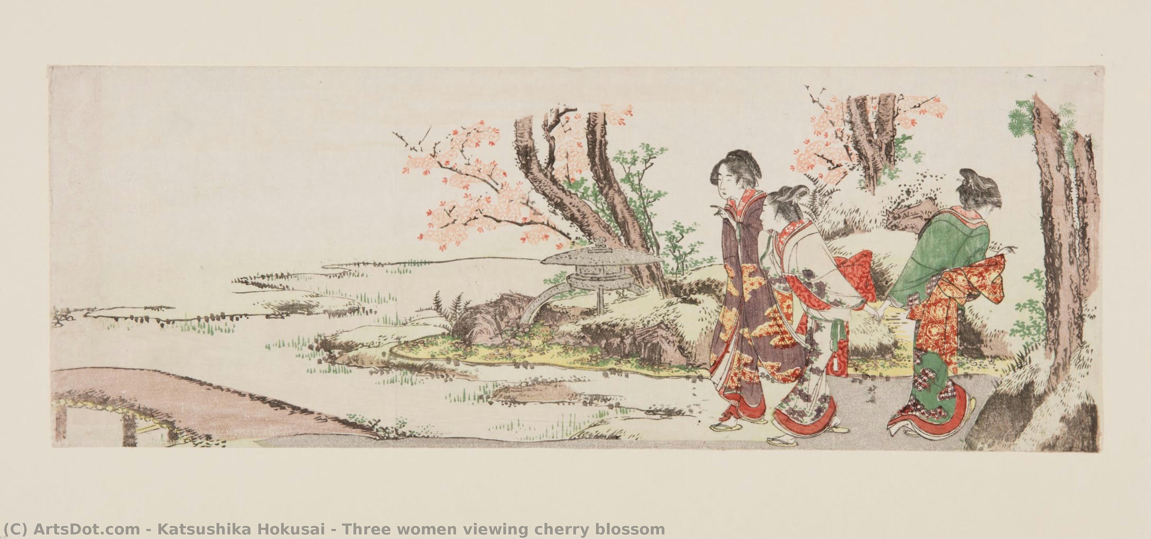 Three Women Viewing Cherry Blossom — Katsushika Hokusai