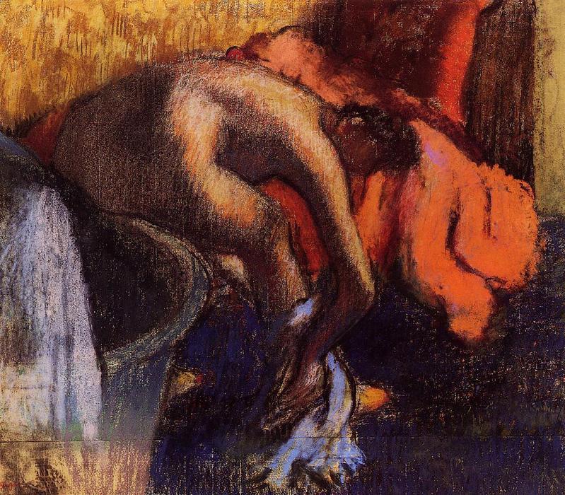 After Bathing, Woman Drying Her Leg — Edgar Degas