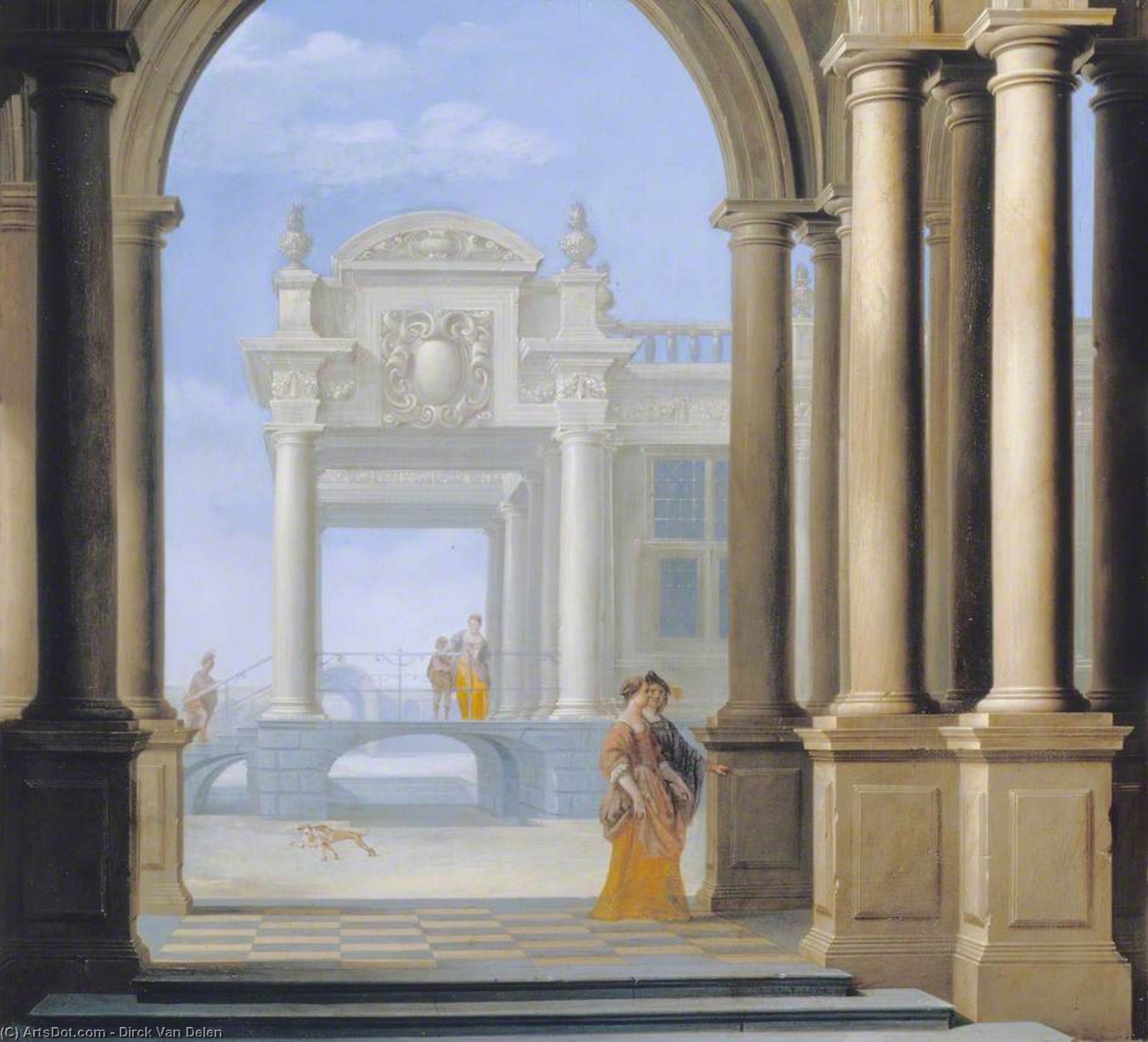 The Entrance To A Palace — Dirck Van Delen