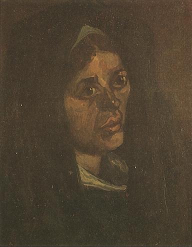 Cabeza De Una Mujer Campesina Con Un Chal Verde — Vincent Willem Van Gogh