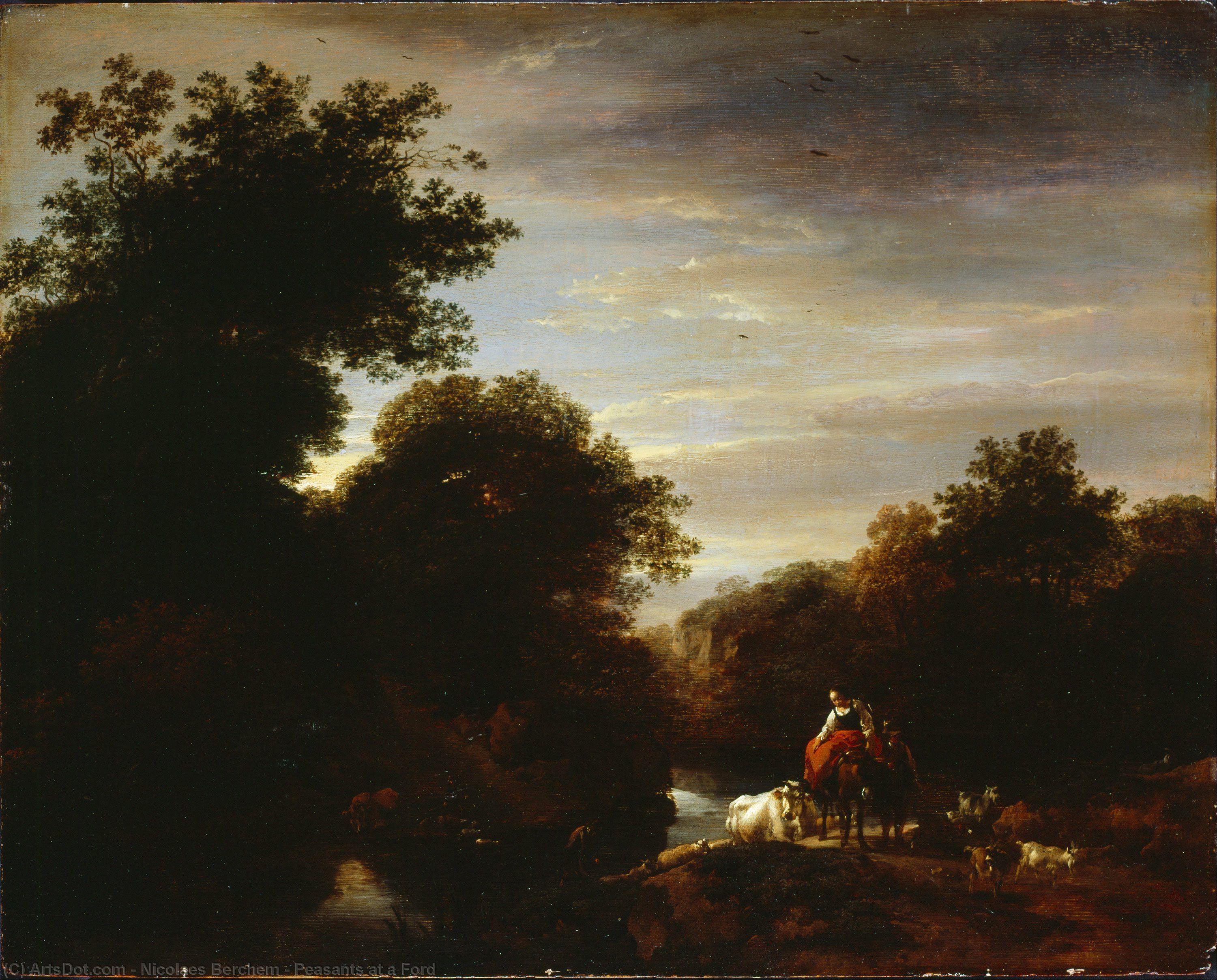 Peasants At A Ford — Николас Питерс Берхем