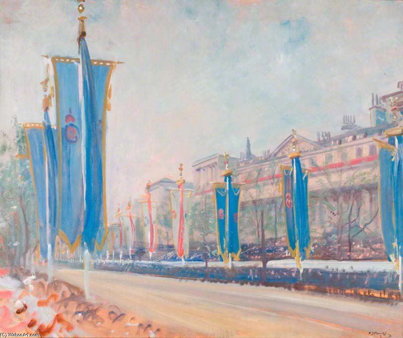 Study Of The Decorations In The Mall For The Coronation Of George Vi — Sir Alfred James Munnings