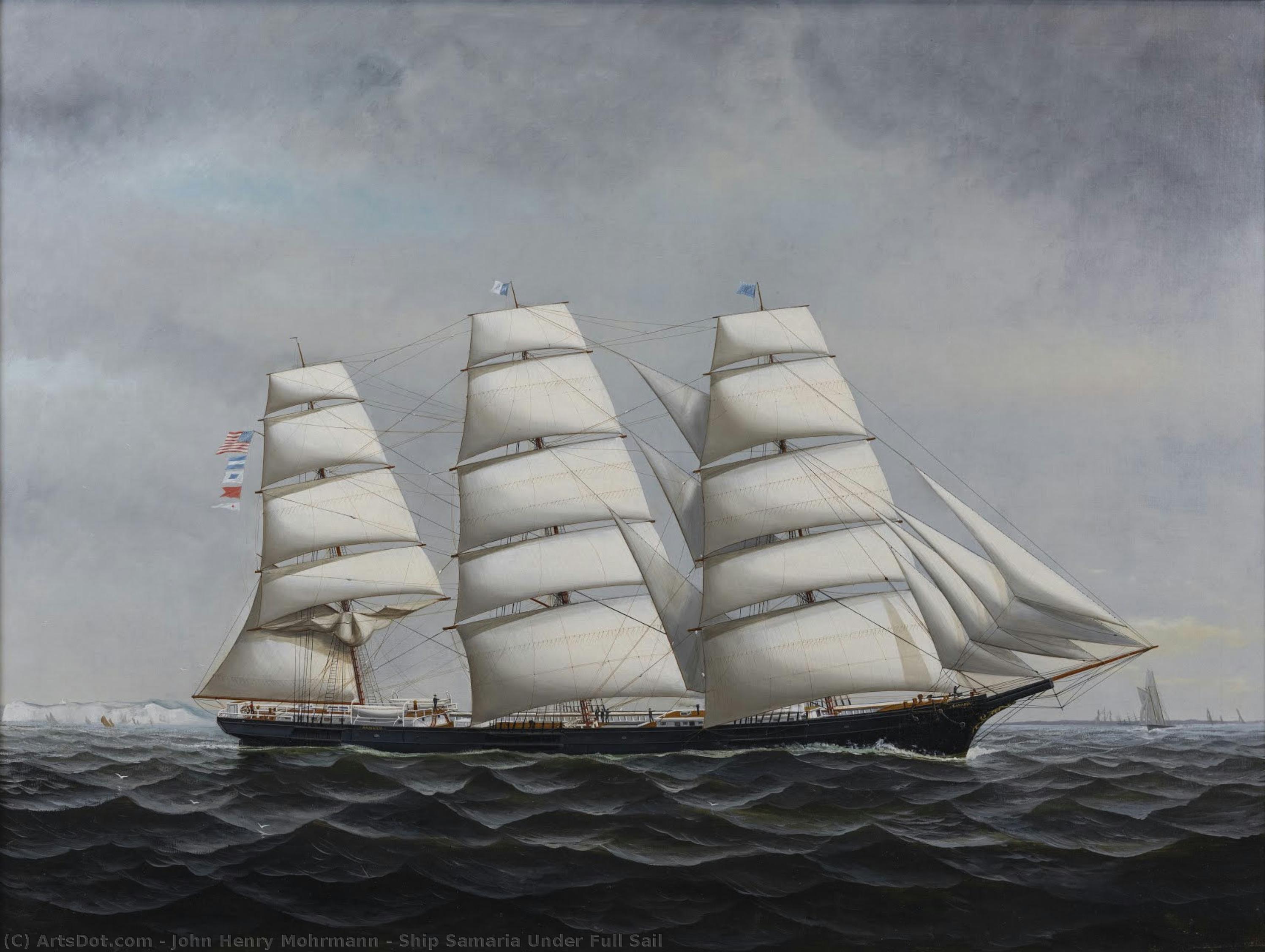 Ship Samaria Under Full Sail — John Henry Mohrmann