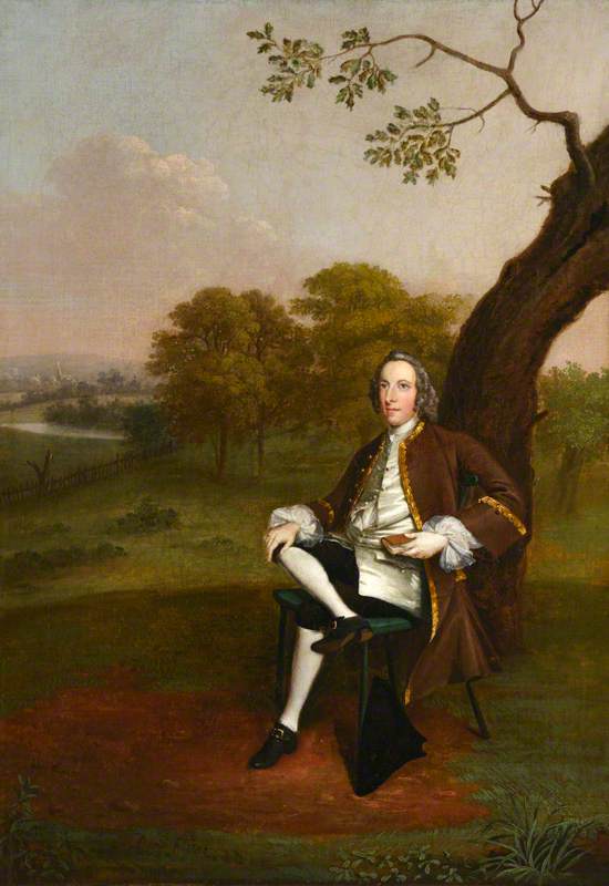 Portrait Of A Gentleman Sitting Under A Tree (said To Be Sir James Burrow, 1701–1782, Frs, Fsa) — Arthur William Devis