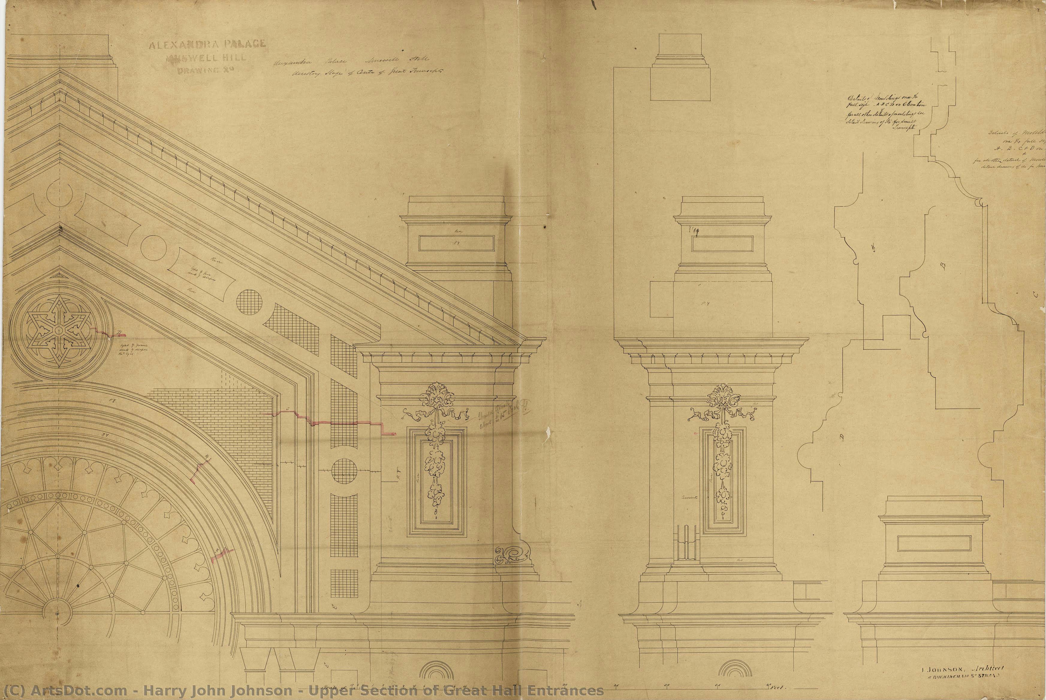 Upper Section Of Great Hall Entrances — Harry John Johnson