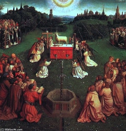 The Adoration Of The Mystic Lamb From The Ghent Altarpiece — Hubert Van Eyck