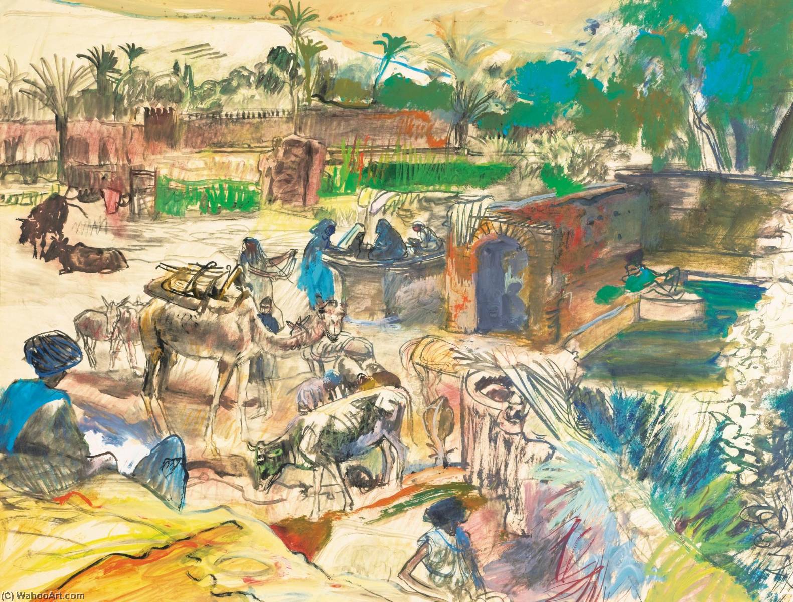 Village Animé — Edouard Léon Louis Legrand
