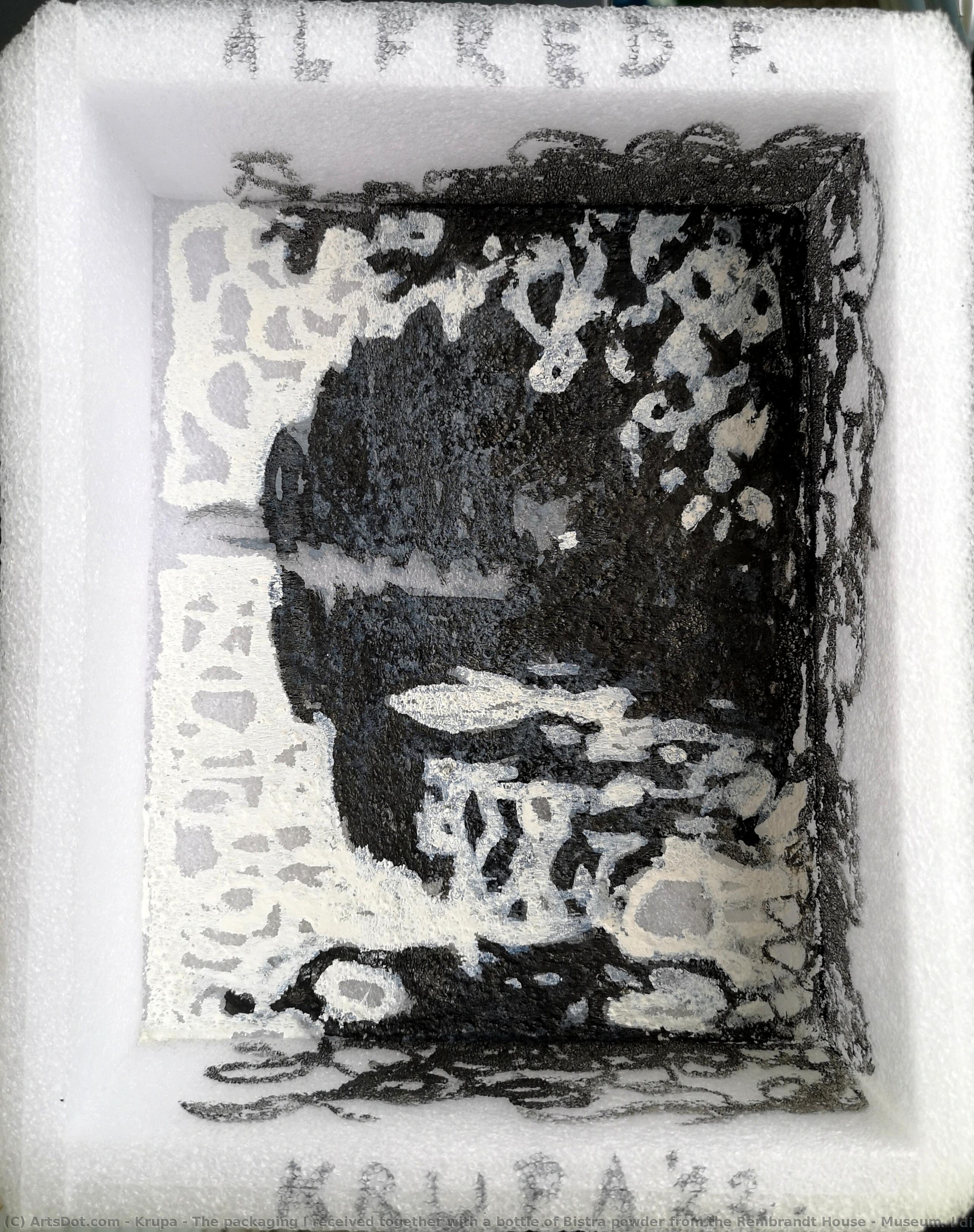 The Packaging I Received Together With A Bottle Of Bistra Powder From The Rembrandt House - Museum. I Did A Little Ink Drawing On It — Alfred Freddy Krupa