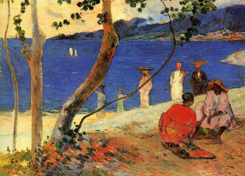 Seashore, Martinique (también Conocida Como Fruit Porters At Turin Bight) — Eugène Henri Paul Gauguin