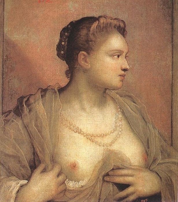 Portrait Of A Woman Revealing Her Breasts — Tintoreto