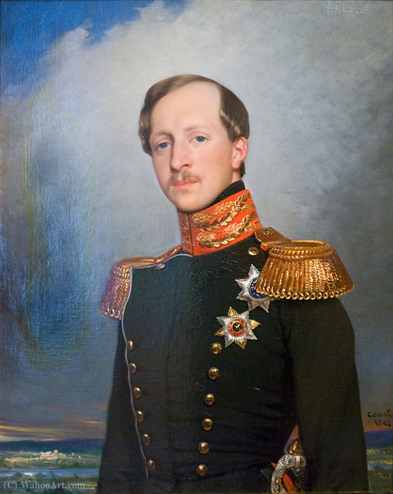 Portrait Of Prince Peter Of Oldenburg In Uniform Of L-g Preobrajensky Rgiment — Joseph Désiré Court