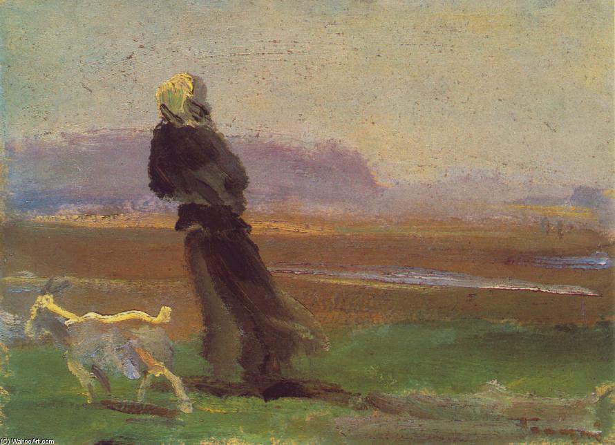 Woman With Goat - — János Tornyai