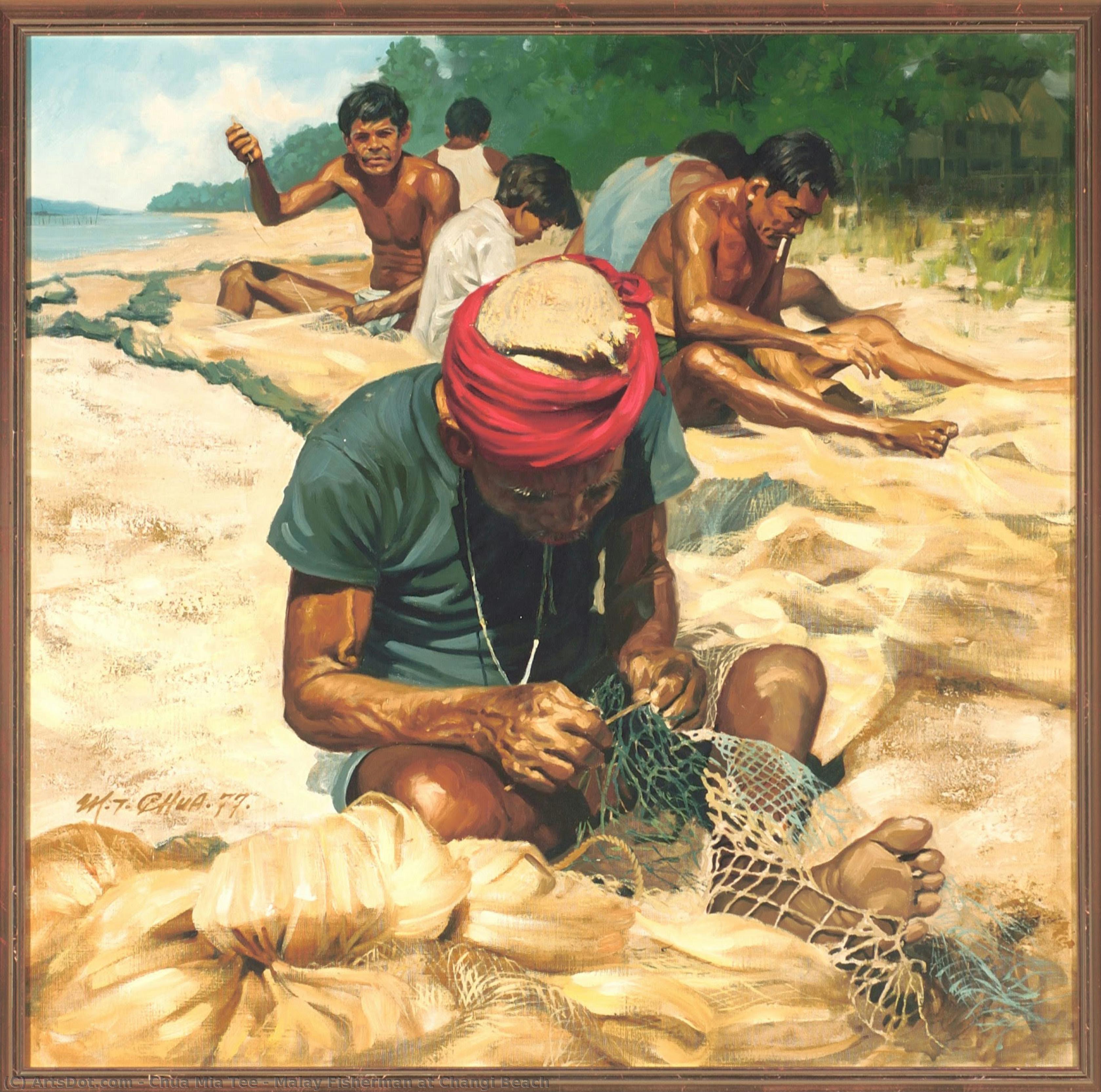 Malay Fisherman At Changi Beach — Chua Mia Tee