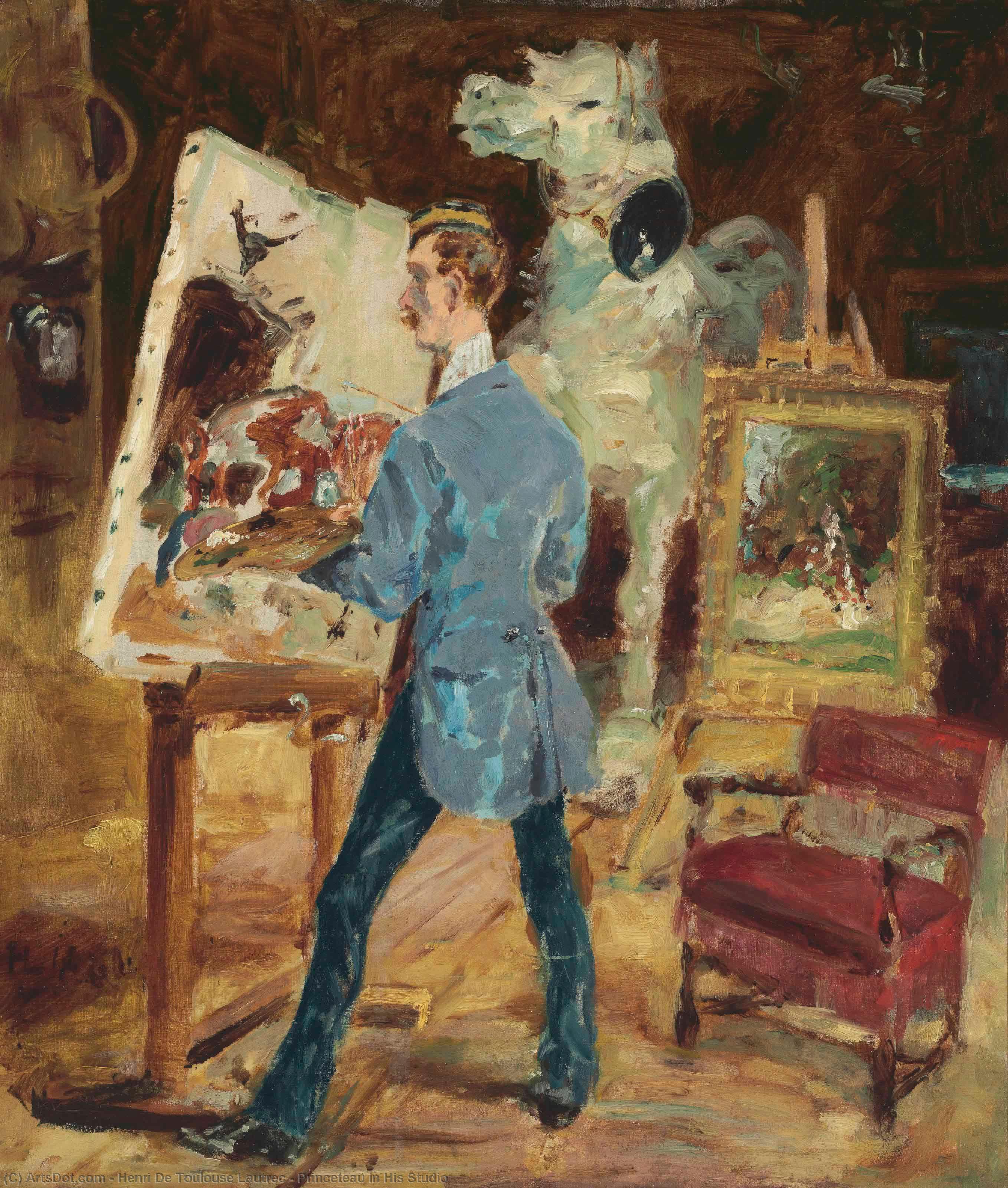 Princeteau In His Studio — Henri De Toulouse-lautrec