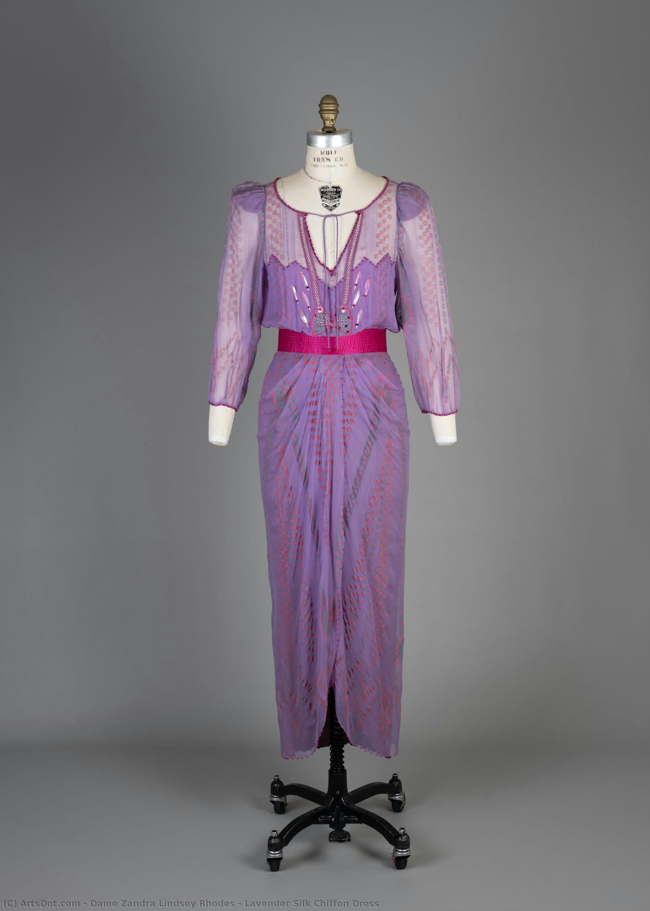 Lavender Silk Chiffon Dress — Dame Zandra Lindsey Rhodes