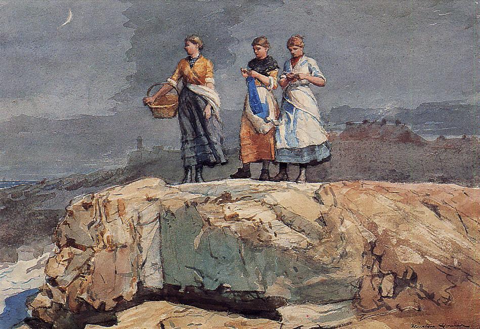 Where Are The Boats. (also Known As On The Cliffs) — Winslow Homer