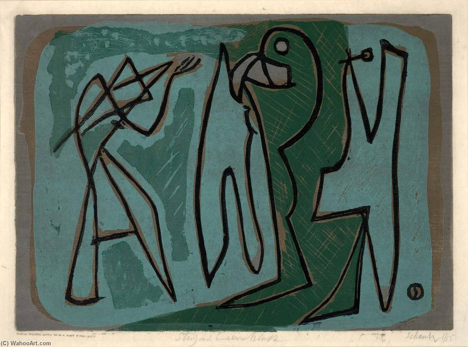 Study In Green And Black — Louis Schanker