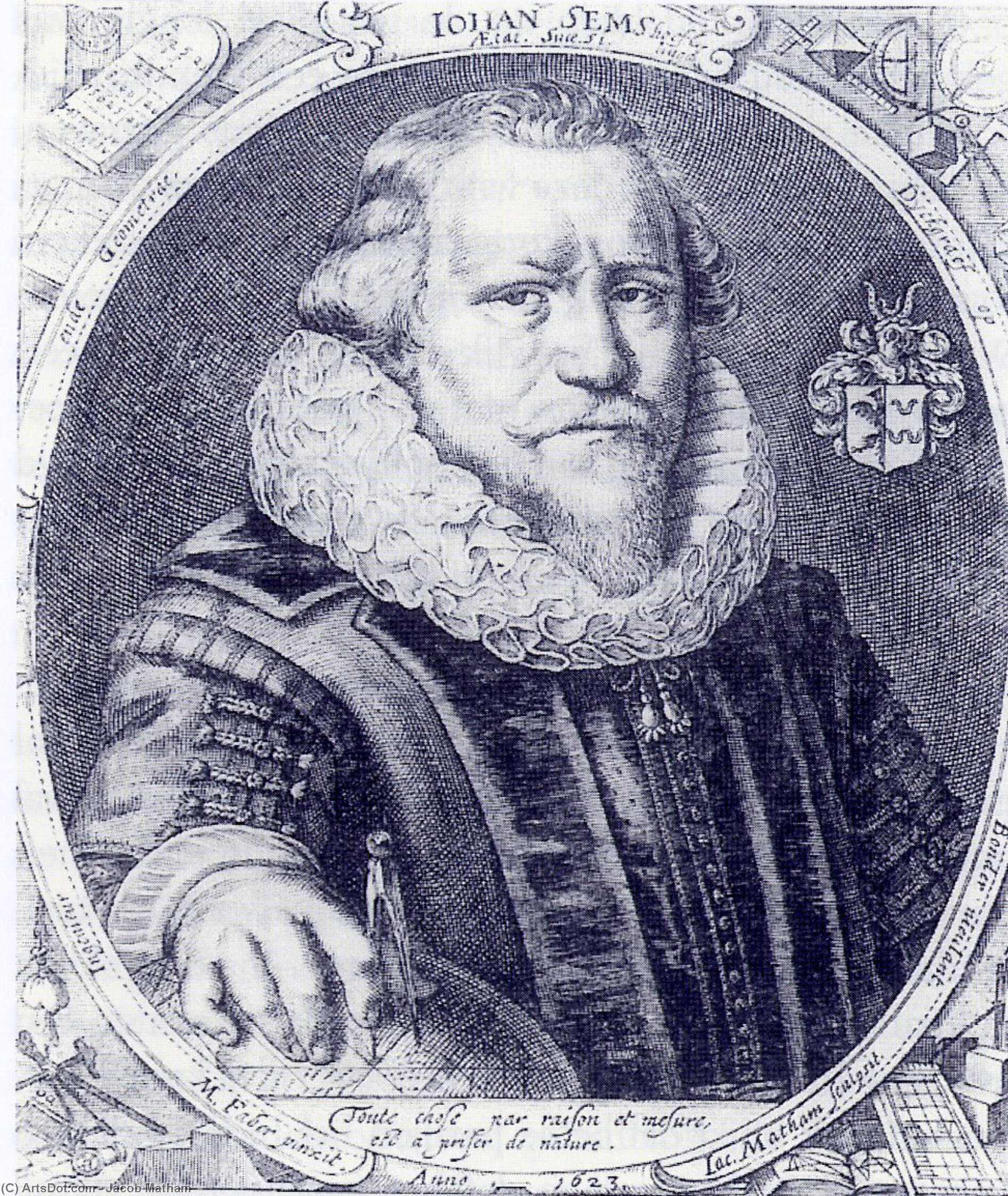 Portret Van De Ingenieur En Landmeter Johan Sems — Jacob Matham