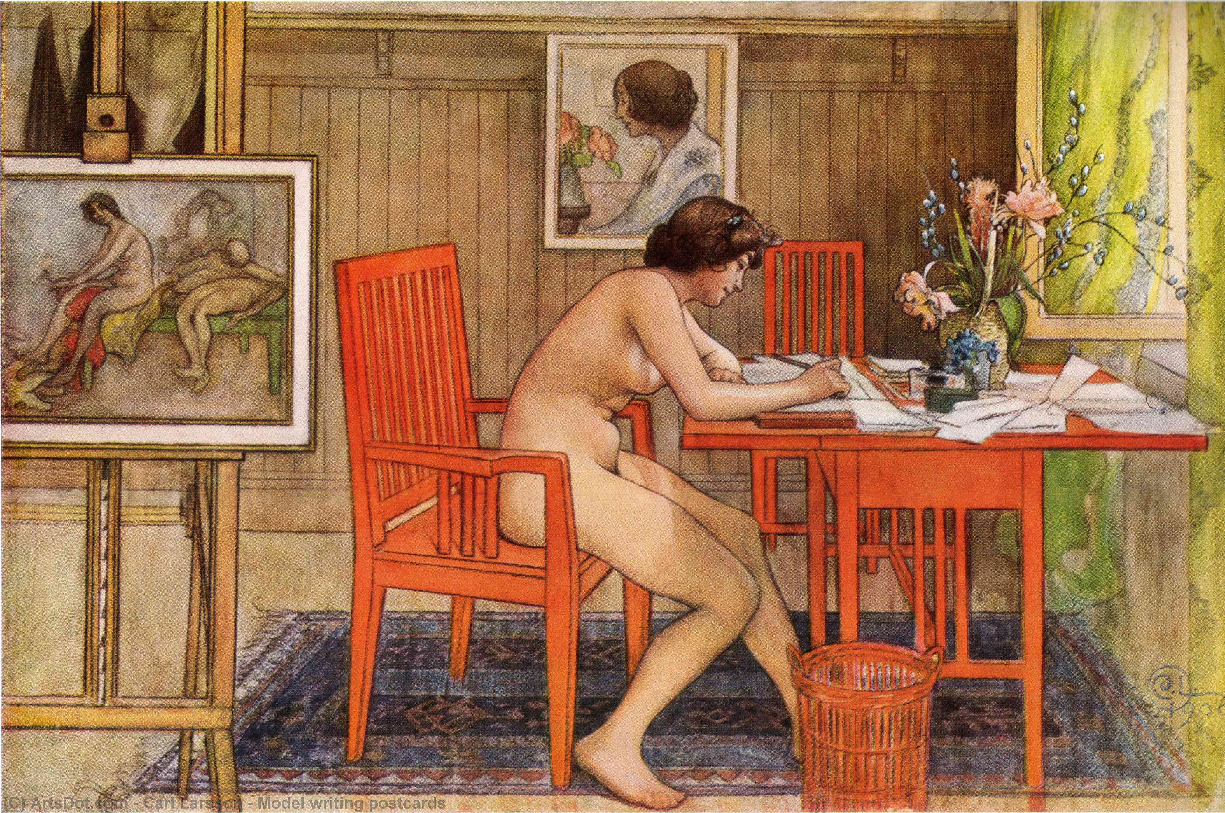Model Writing Postcards — Карл Ларссон