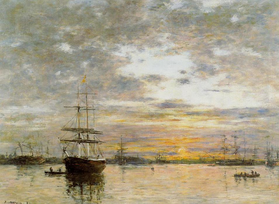 The Port Of Le Havre At Sunset — Eugène Louis Boudin