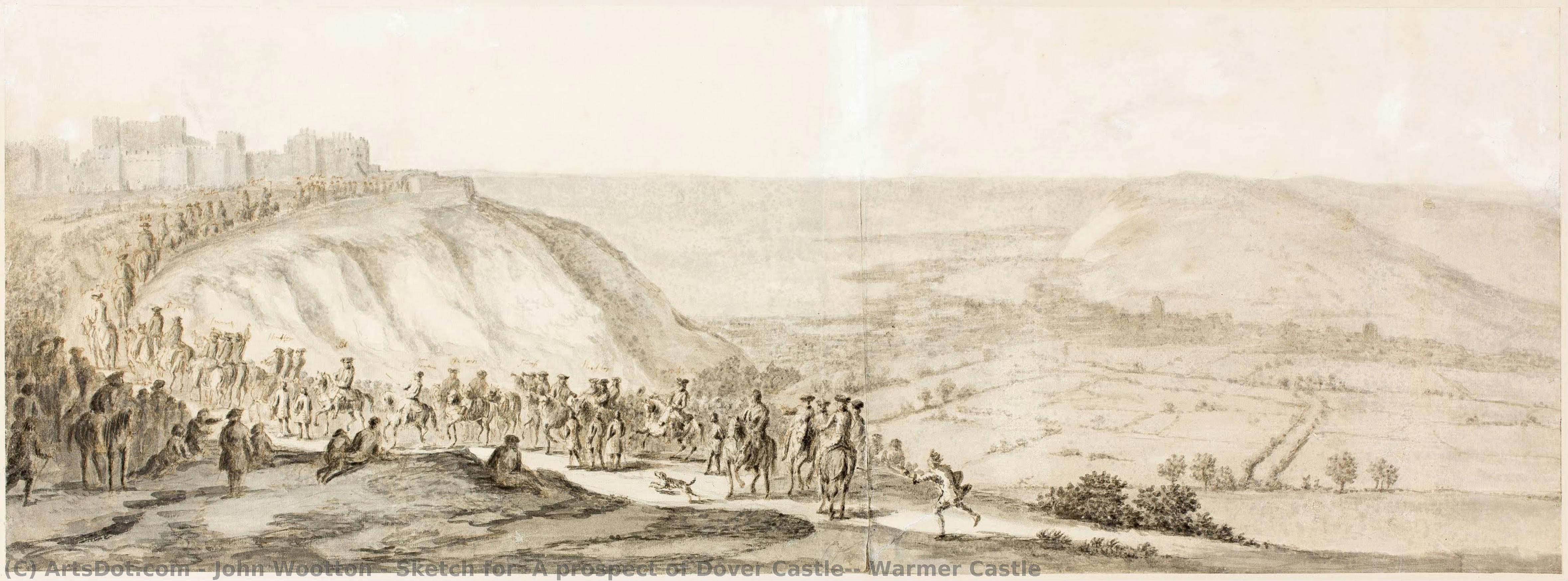 Sketch For ‘a Prospect Of Dover Castle’, Warmer Castle — John Wootton