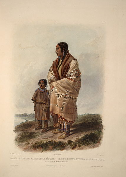 Dacota Woman And Assiniboin Girl — Karl Bodmer