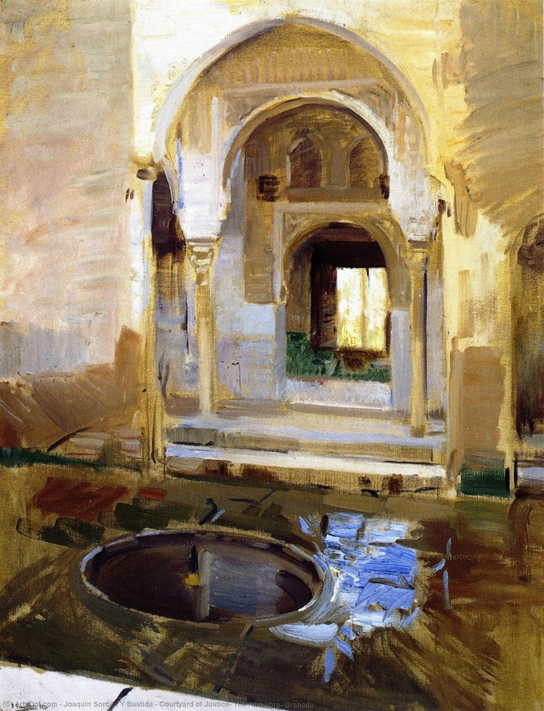 Courtyard Of Justice, The Alhambra, Granada — Joaquín Sorolla Y Bastida
