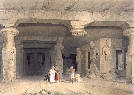 Interior Of The Great Cave Temple Of Elephanta — William Westall
