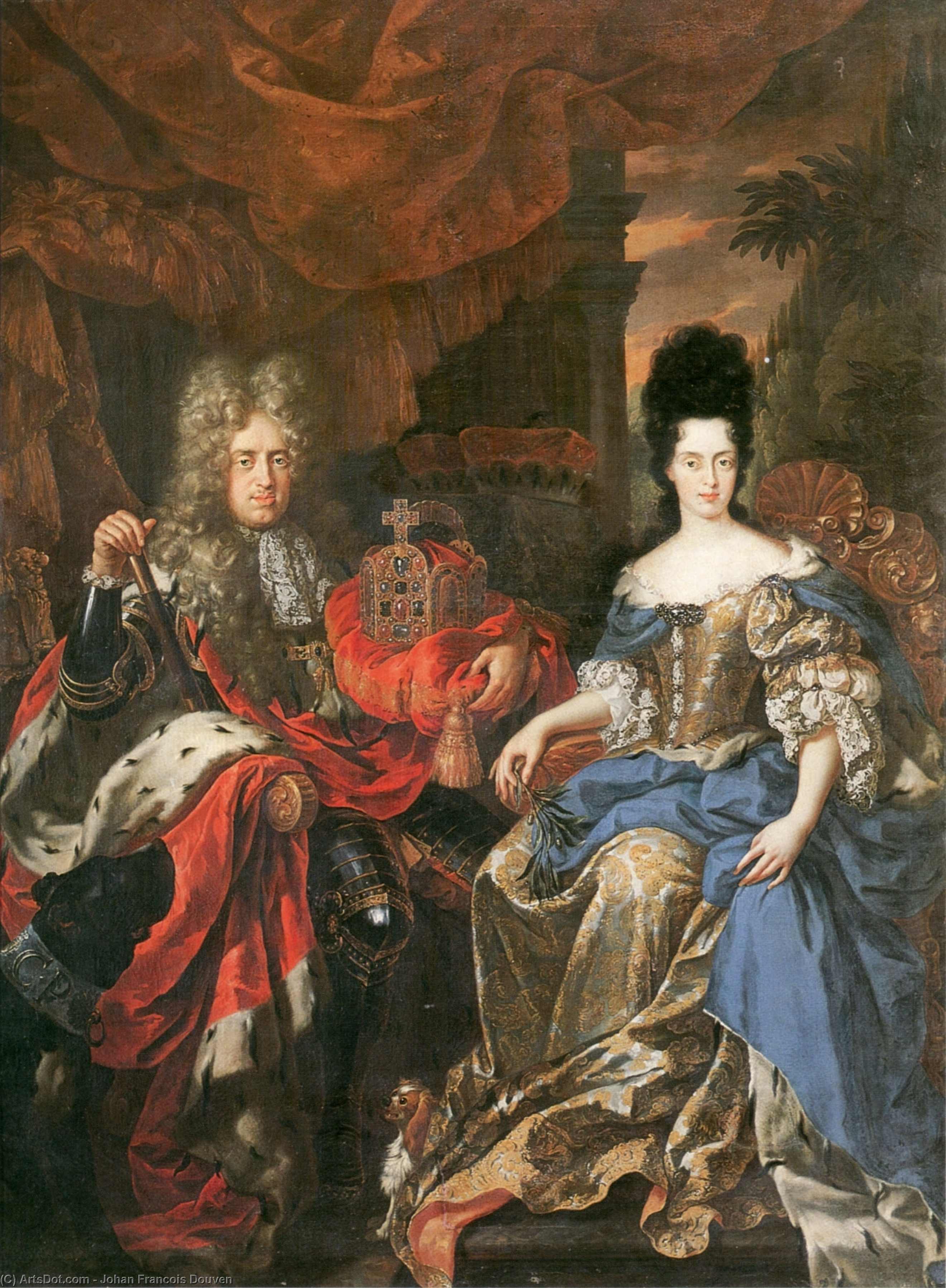 Double Portrait Of Johann Wilhelm Von Der Pfalz And Anna Maria Luisa De' Medici — Johan François Douven