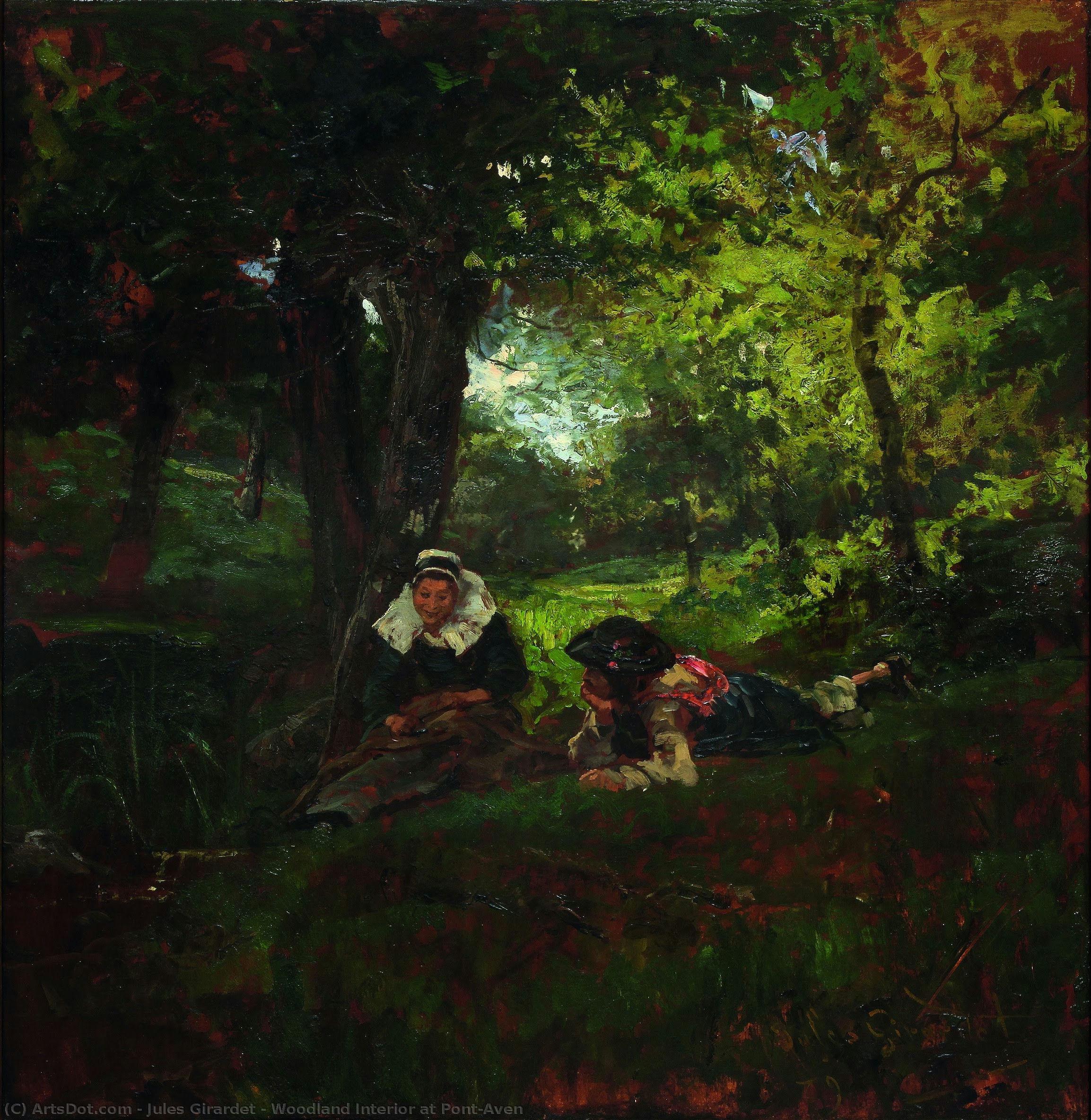 Woodland Interior At Pont-aven — Jules Girardet