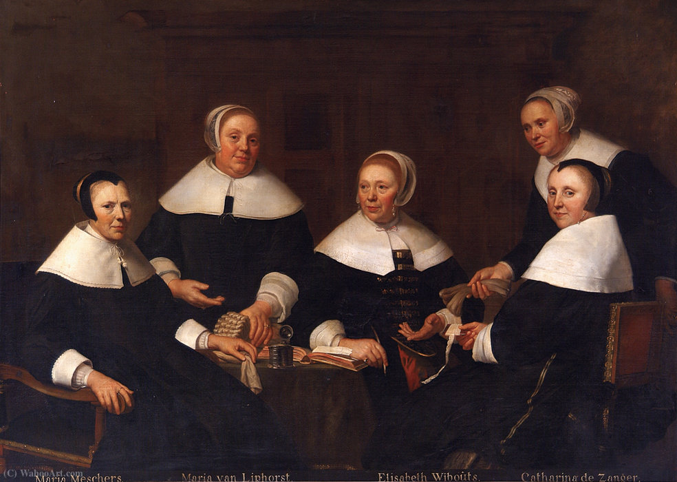 Group Portrait Of The Regentesses Of Aalmoezeniers — Jacob Van Loo