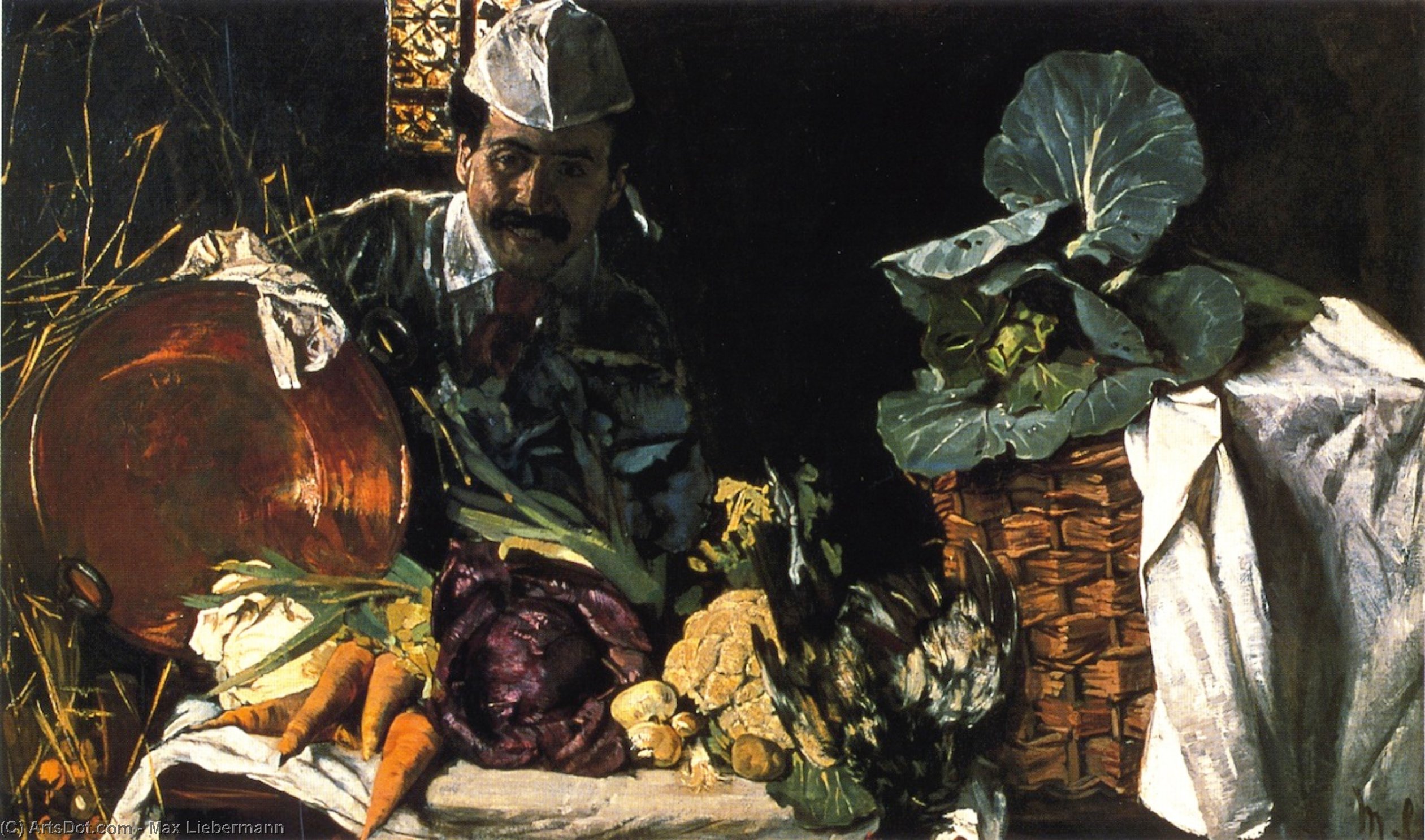 Self Portrait With Kitchen Still Life — Max Liebermann