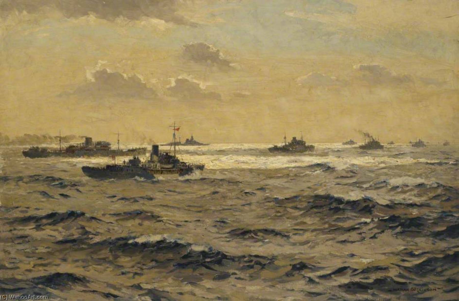 The Life Line A Convoy At Sea — Norman Wilkinson