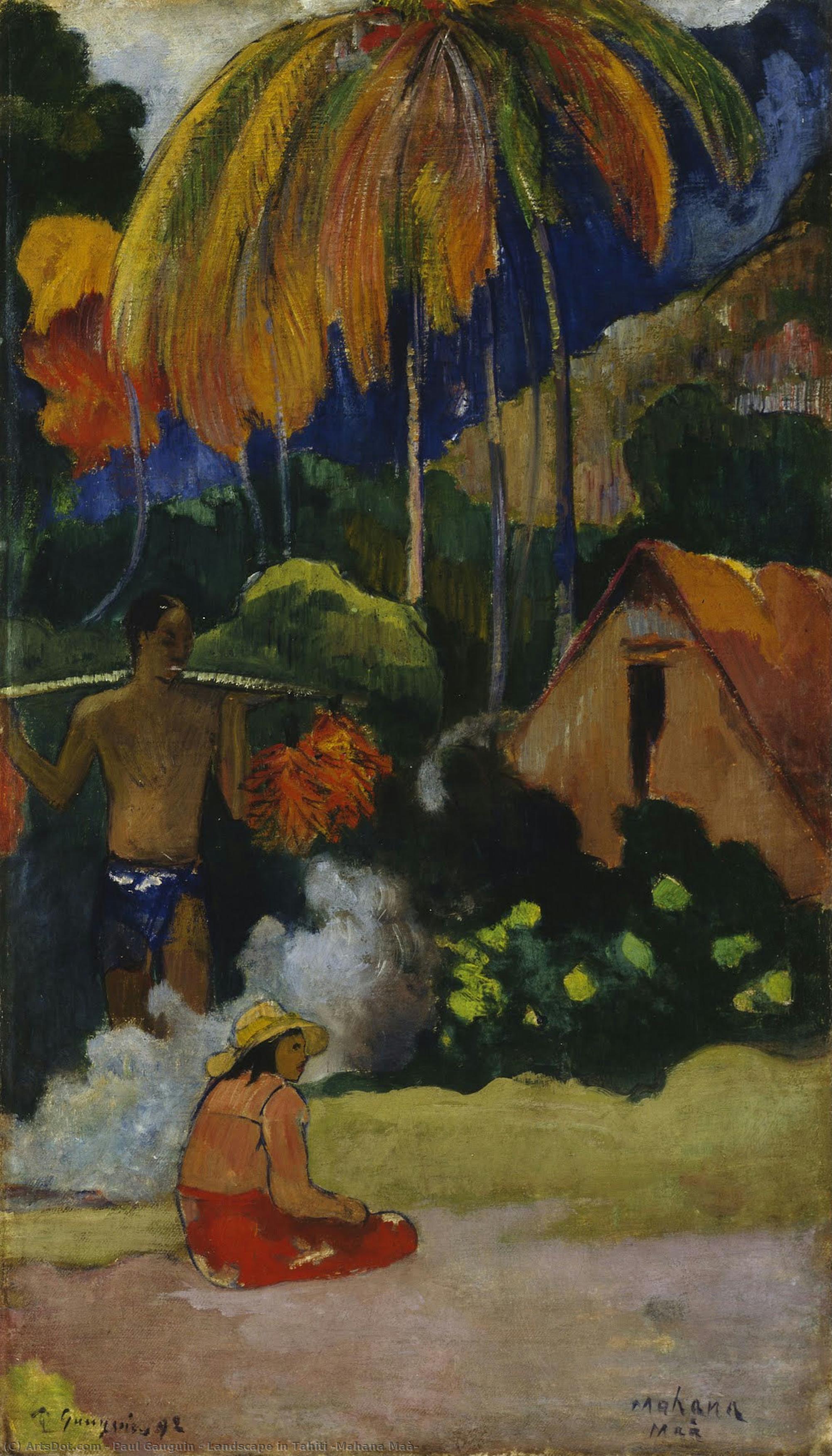 Landscape In Tahiti (mahana Maà) — Eugène Henri Paul Gauguin