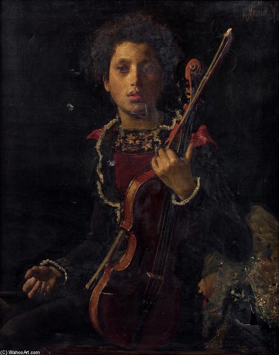 A Young Violinist — Антонио Манчини