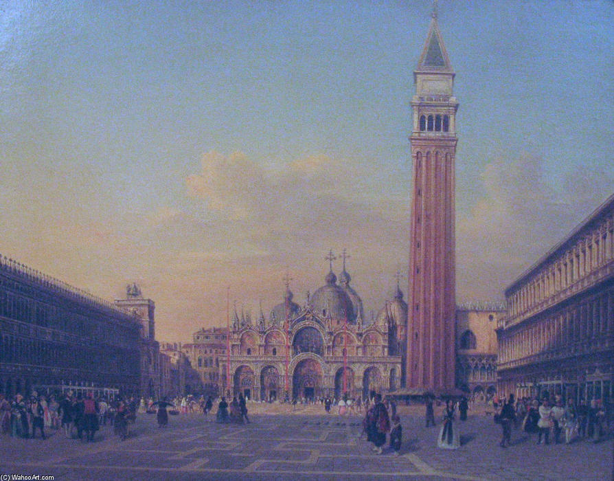 St. Mark's Square In Venice With Austrian Military — Rudolf Von Alt