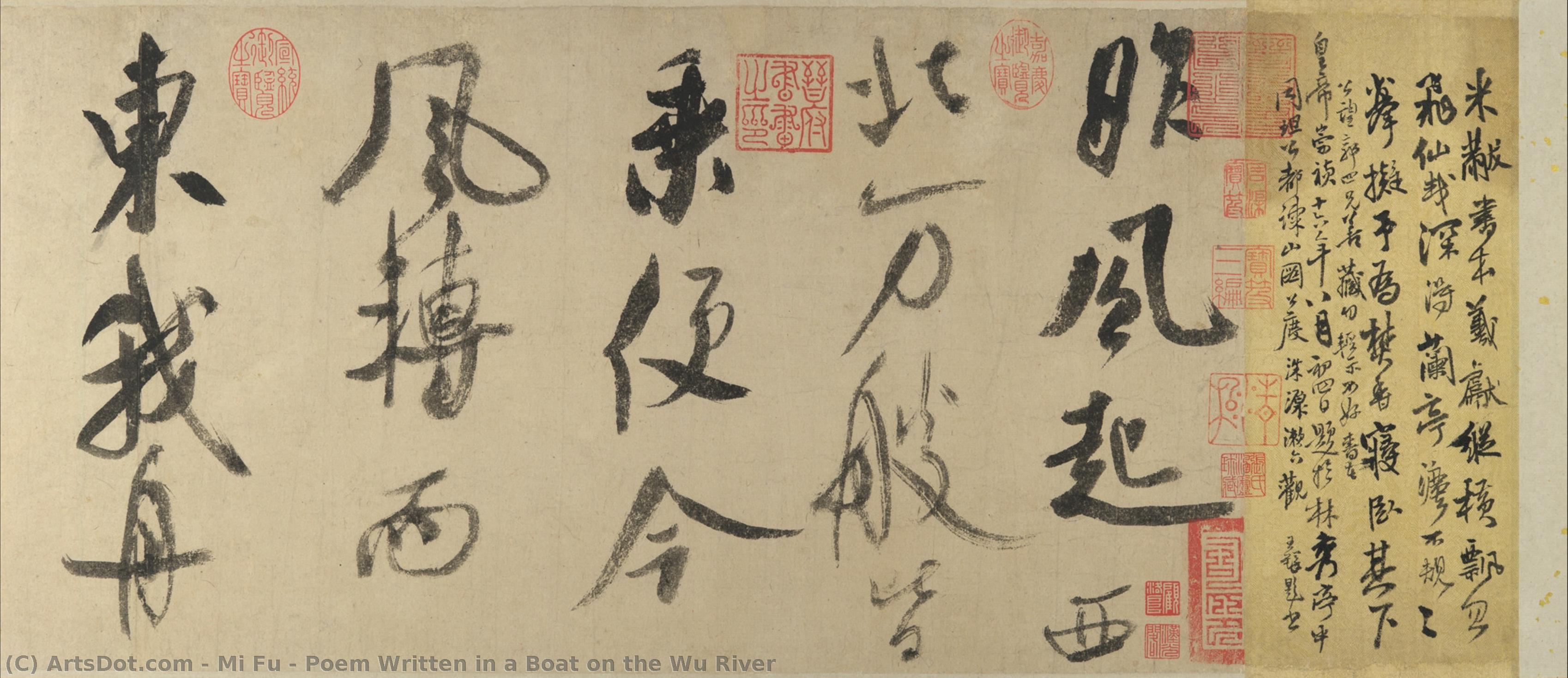 Poem Written In A Boat On The Wu River — Mi Fei