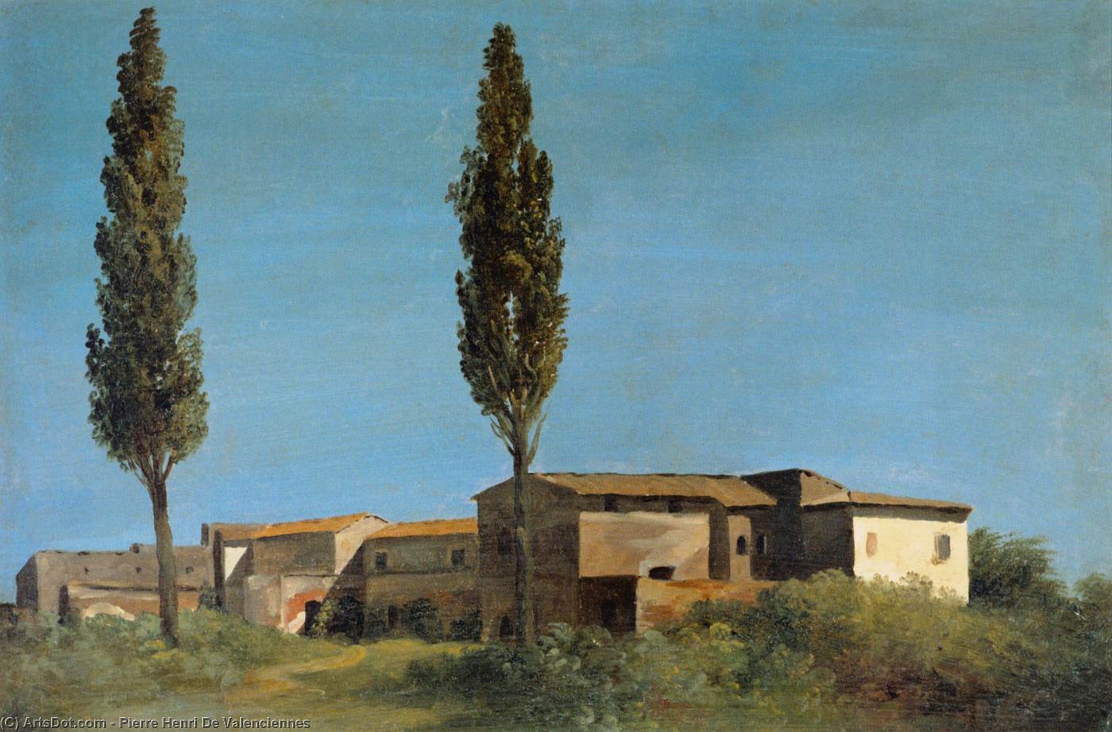 Bauernhöfe Bei Der Villa Farnese: Die Zwei Pappeln — Pierre-henri De Valenciennes