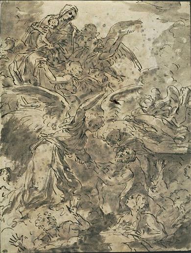 Virgin Interceding Has To Take The Souls In Purgatory — Salvator Rosa