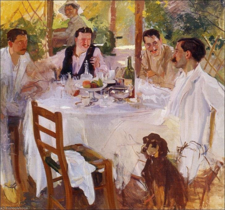 Sobremesa En El Jardin De La Academia — Manuel Benedito Vives