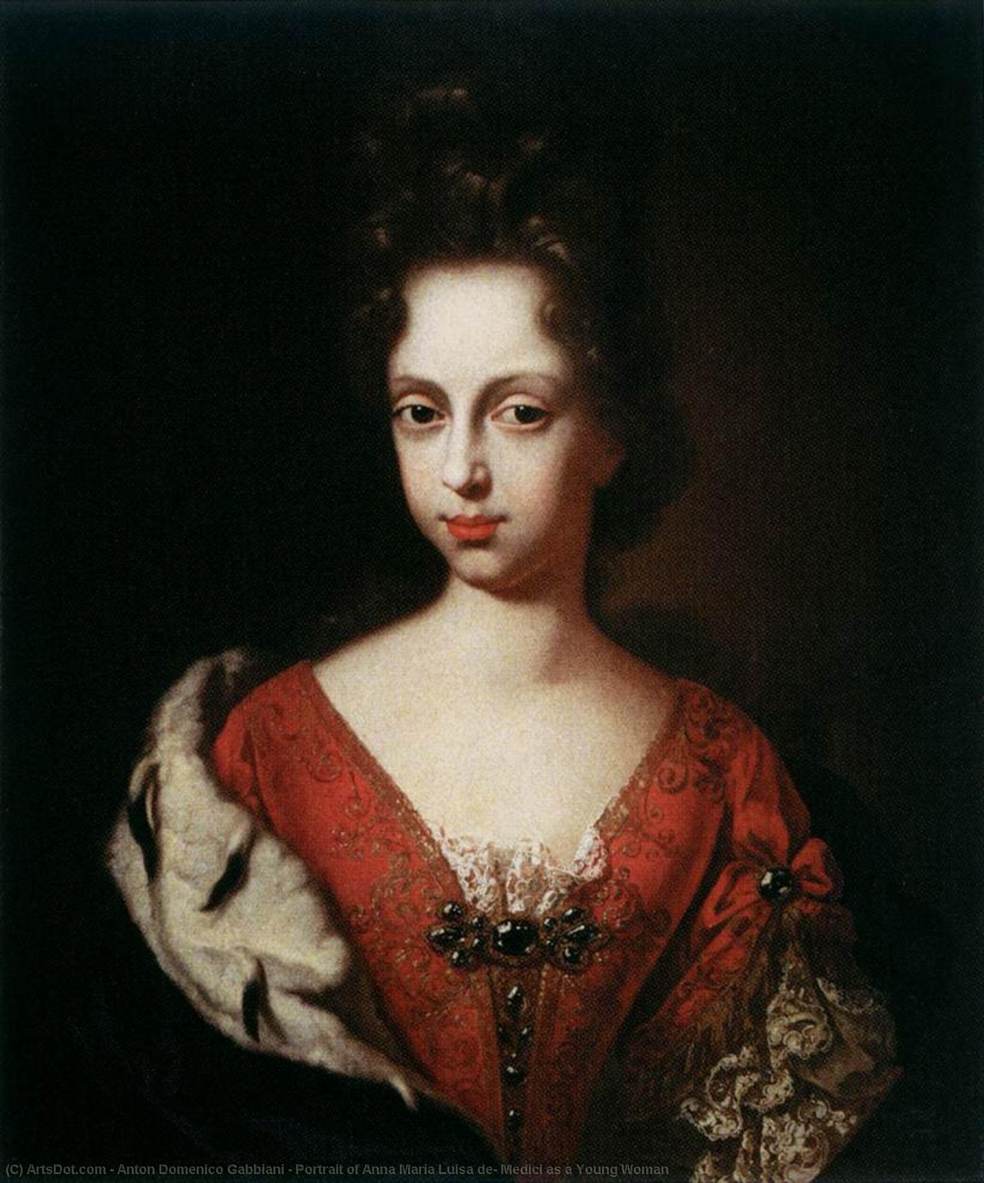 Portrait Of Anna Maria Luisa De' Medici As A Young Woman — Anton Domenico Gabbiani