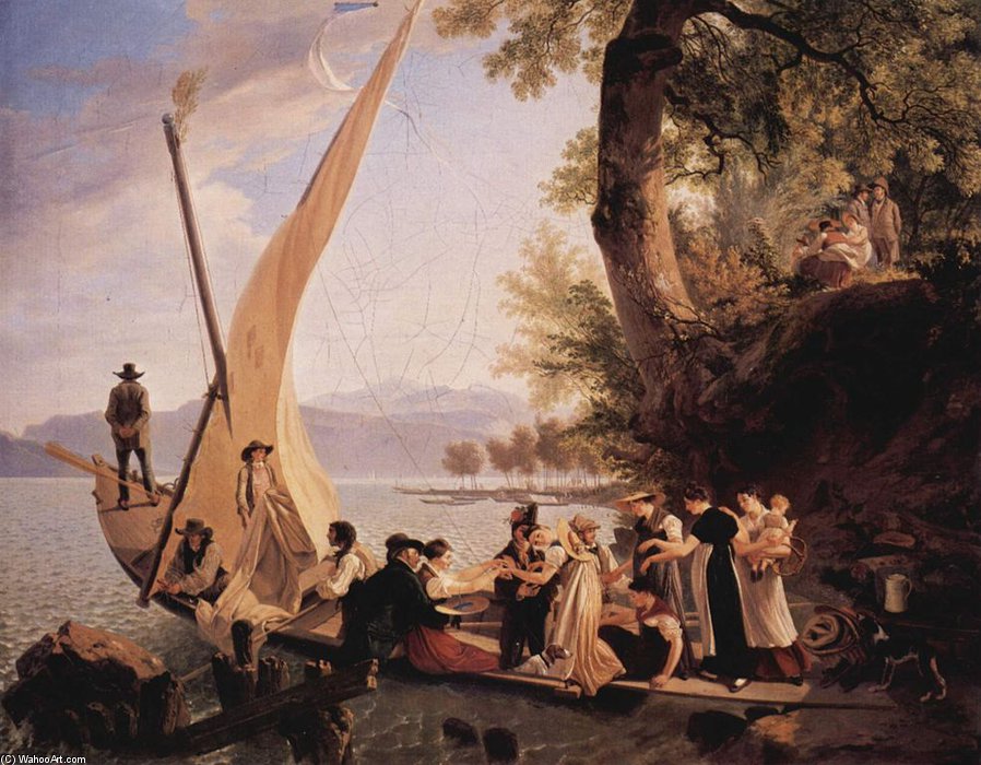 The Embarkation Of The Wedding Party — Wolfgang-adam Töpffer