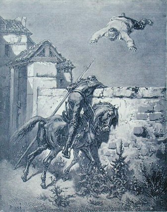 Sancho Tossed In A Blanket — Paul Gustave Doré
