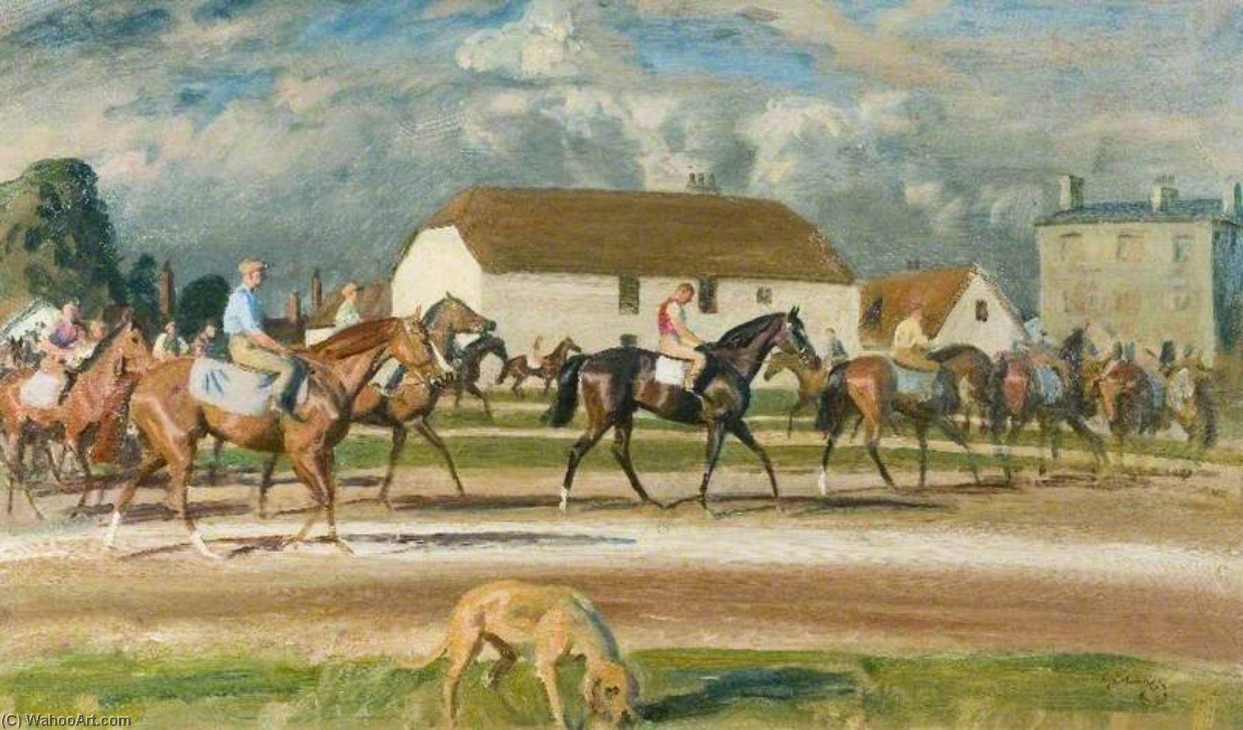 Horses With Stable Lads Up At Newmarket — Sir Alfred James Munnings